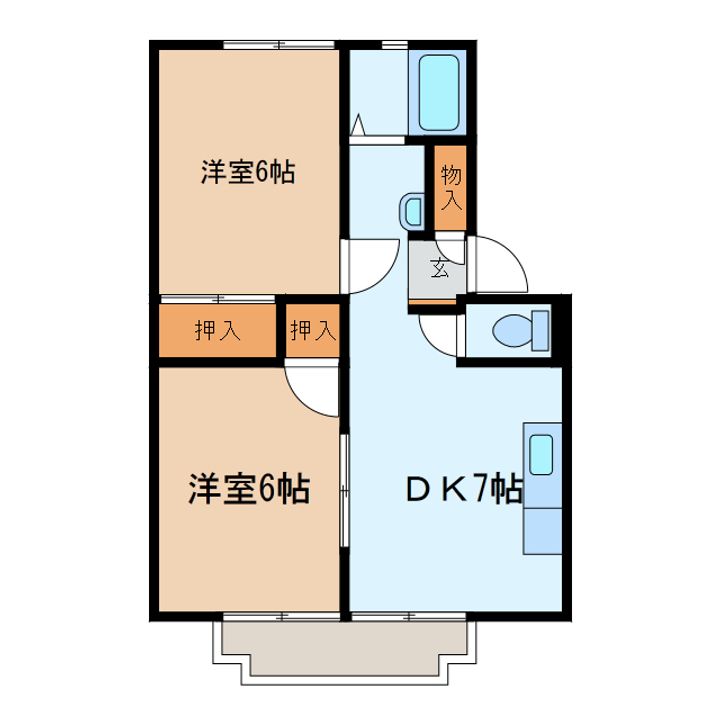 タウンハイツまるまの間取り