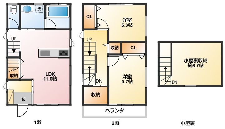 東京都国立市中1(一戸建)の賃貸物件の間取り