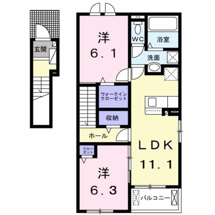 東京都多摩市和田(アパート)の賃貸物件の間取り