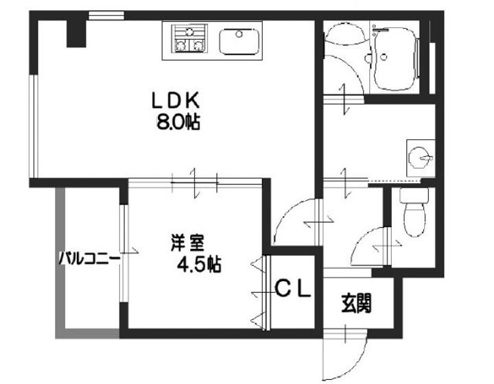 クレール西多聞通の間取り