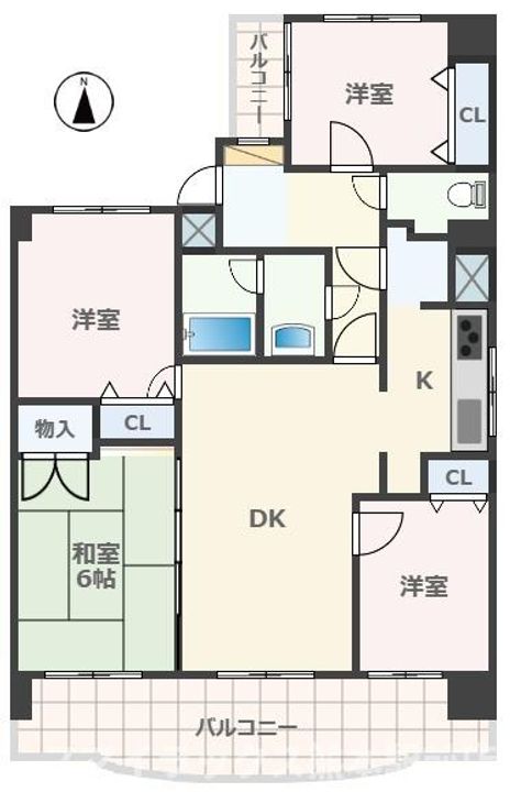 ライオンズマンション味噌天神の間取り