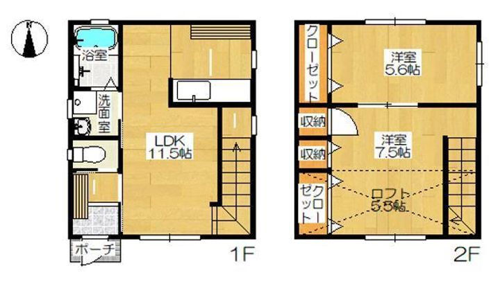 岩手県花巻市本館2(一戸建)の賃貸物件の間取り