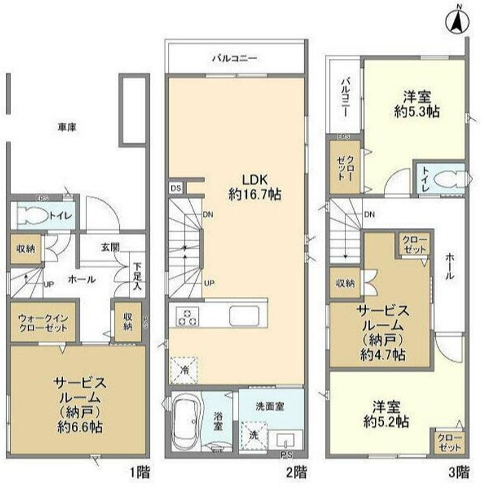 神奈川県横浜市旭区万騎が原(一戸建)の賃貸物件の間取り