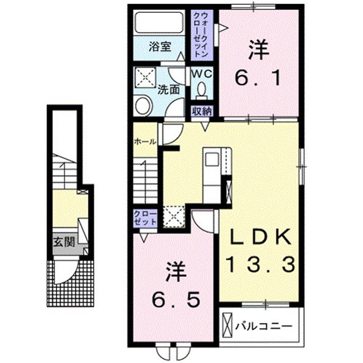 福岡県うきは市吉井町(アパート)の賃貸物件の間取り