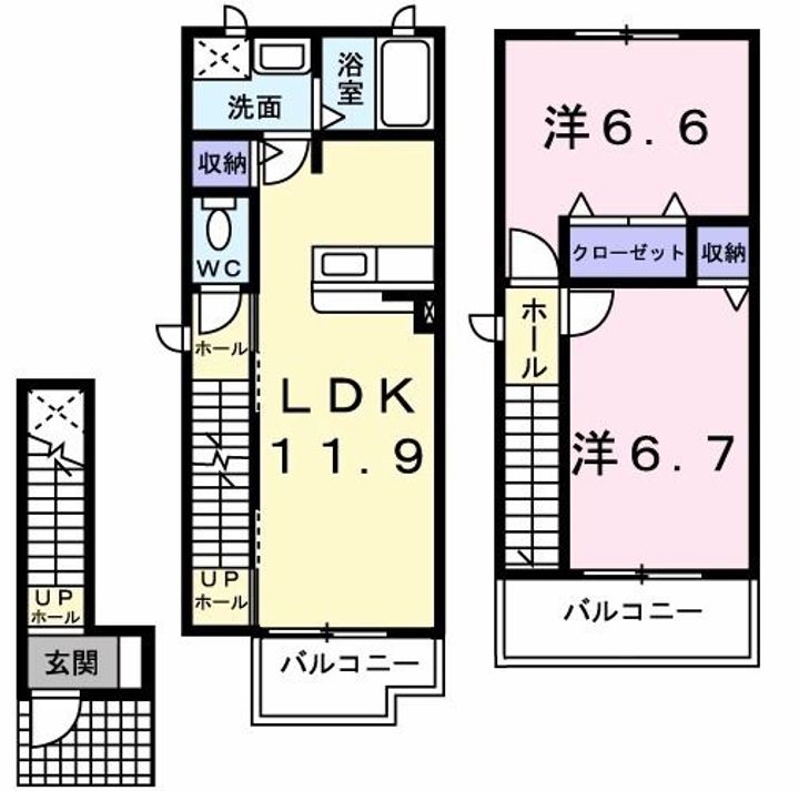 奈良県磯城郡田原本町大字保津(アパート)の賃貸物件の間取り
