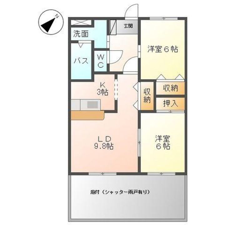 愛知県長久手市仲田(マンション)の賃貸物件の間取り