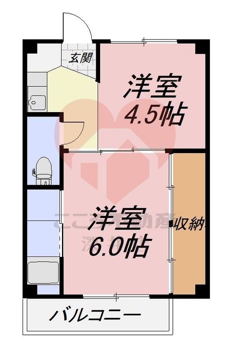大阪府柏原市法善寺3(マンション)の賃貸物件の間取り