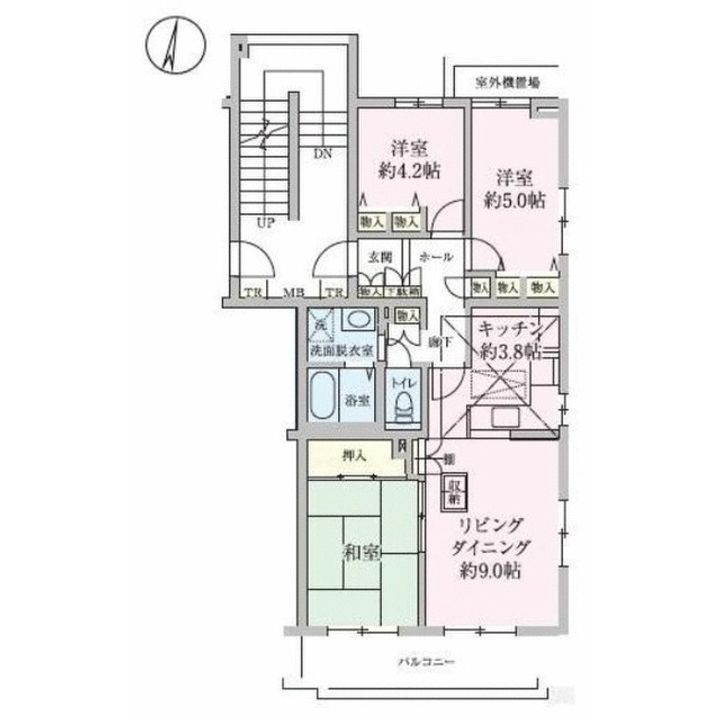 埼玉県草加市旭町2(マンション)の賃貸物件の間取り