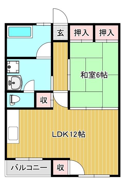 松岡ハイツの間取り
