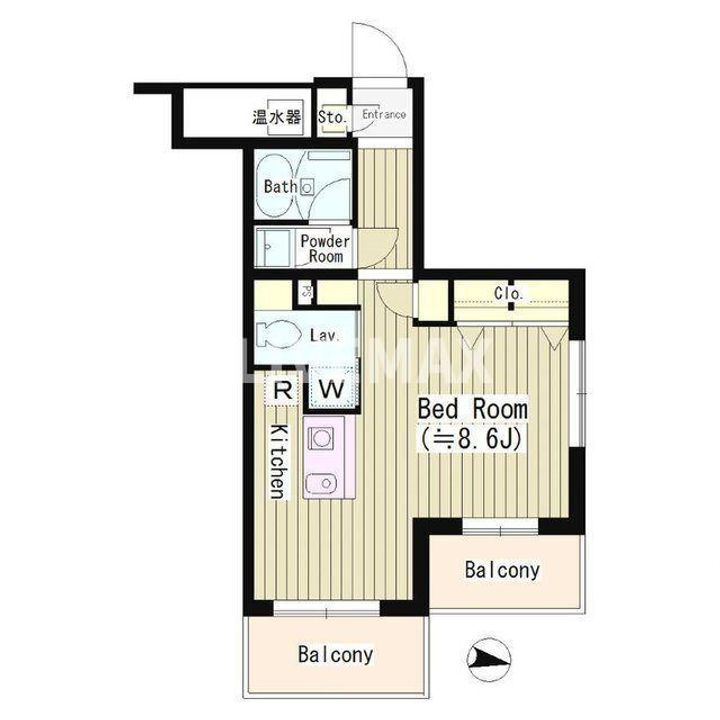 東京都港区芝公園4(マンション)の賃貸物件の間取り