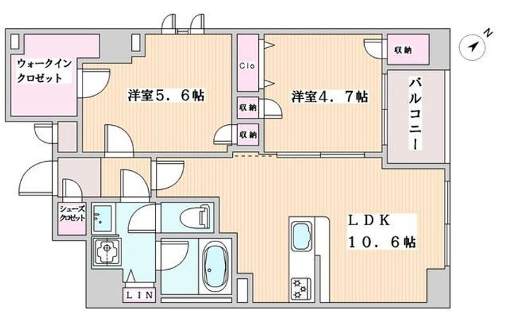 東京都文京区春日2(マンション)の賃貸物件の間取り