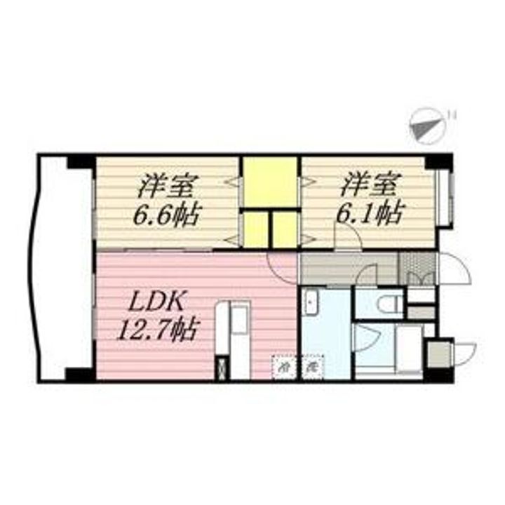 福岡県福岡市中央区港3(マンション)の賃貸物件の間取り