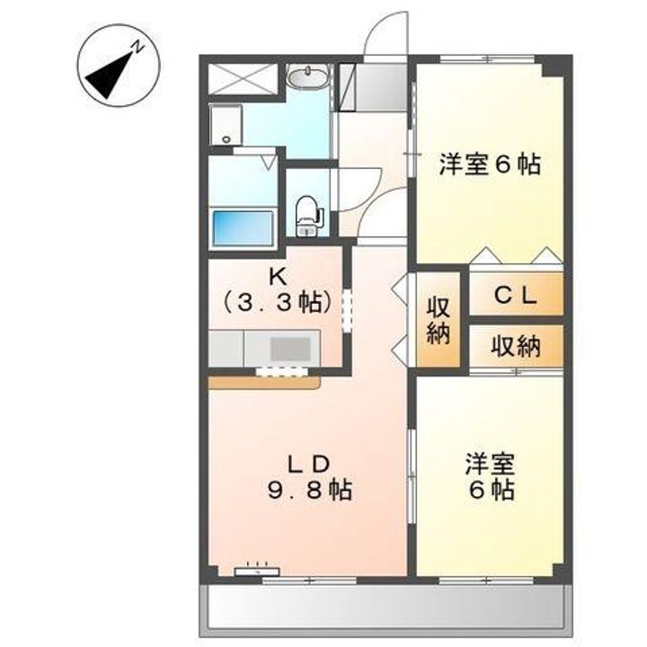 愛知県長久手市仲田(マンション)の賃貸物件の間取り