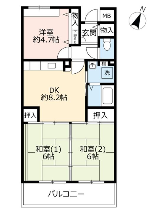 URアルビス五月ヶ丘の間取り