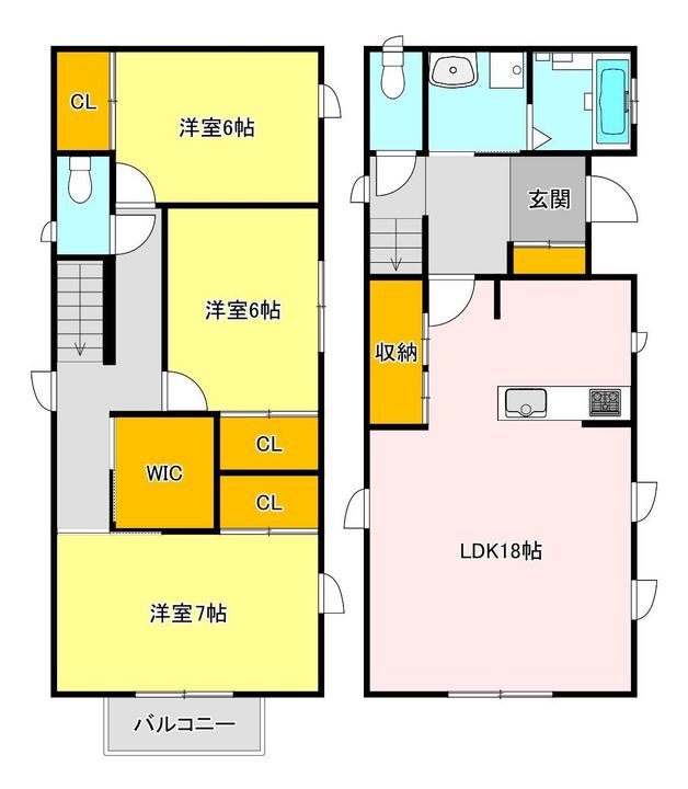 栃木県宇都宮市御幸本町(一戸建)の賃貸物件の間取り