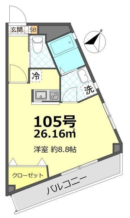 東京都杉並区本天沼1の賃貸マンションの間取り