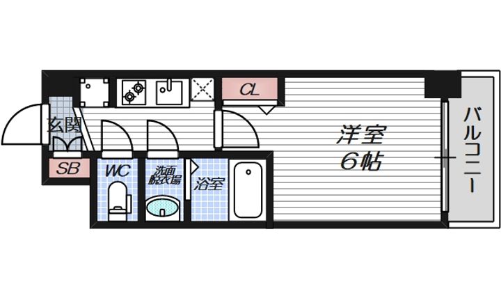 大阪府大阪市北区本庄西3(マンション)の賃貸物件の間取り