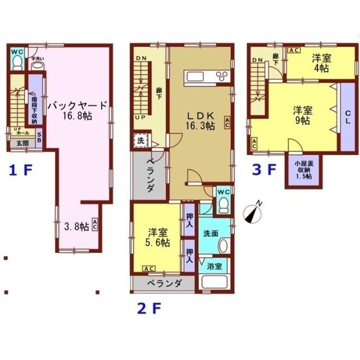 石川県金沢市緑が丘(一戸建)の賃貸物件の間取り