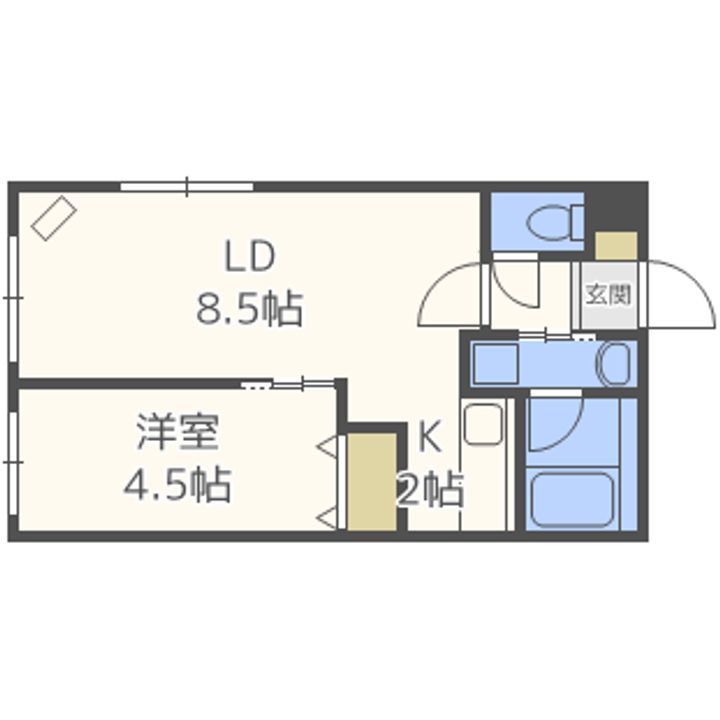 北海道札幌市中央区南六条西17(マンション)の賃貸物件の間取り
