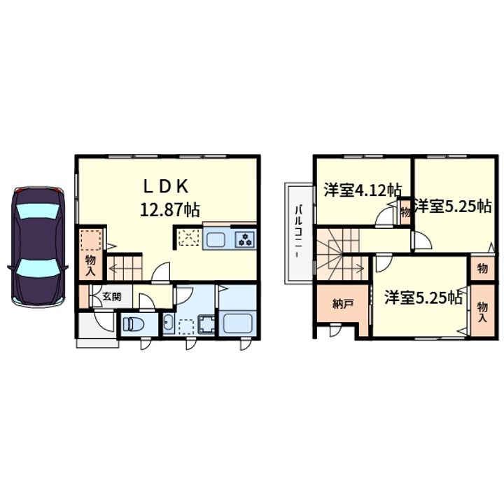 大阪府高槻市城西町(一戸建)の賃貸物件の間取り