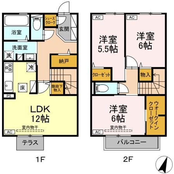 福島県福島市大森字唐橋(アパート)の賃貸物件の間取り