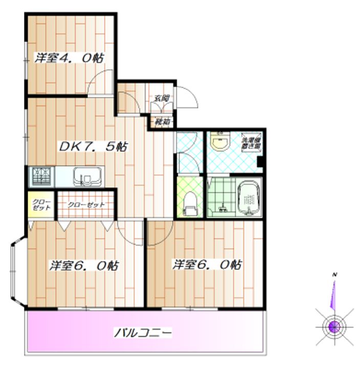 東京都板橋区赤塚4(マンション)の賃貸物件の間取り