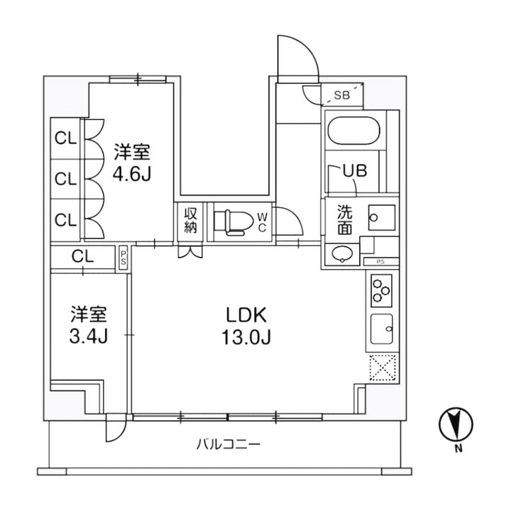 東京都台東区小島2の賃貸マンションの間取り