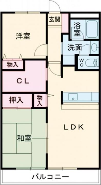 埼玉県熊谷市石原(マンション)の賃貸物件の間取り