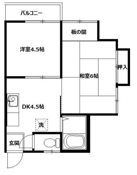 神奈川県横浜市西区東久保町(アパート)の賃貸物件の間取り