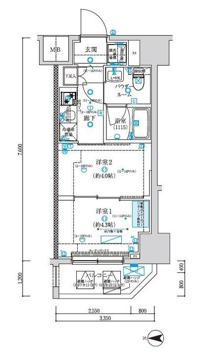 スパシエ 蒲田 グランドタワーの間取り