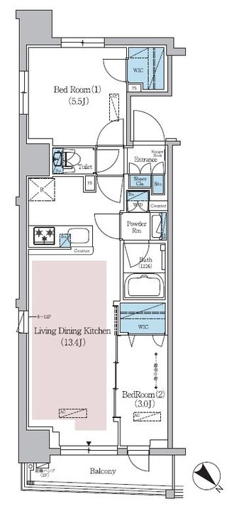 東京都中央区日本橋横山町の賃貸マンションの間取り