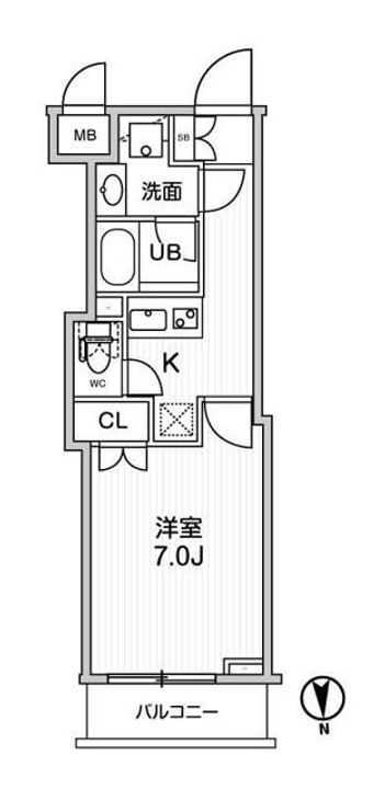 東京都新宿区赤城下町(マンション)の賃貸物件の間取り