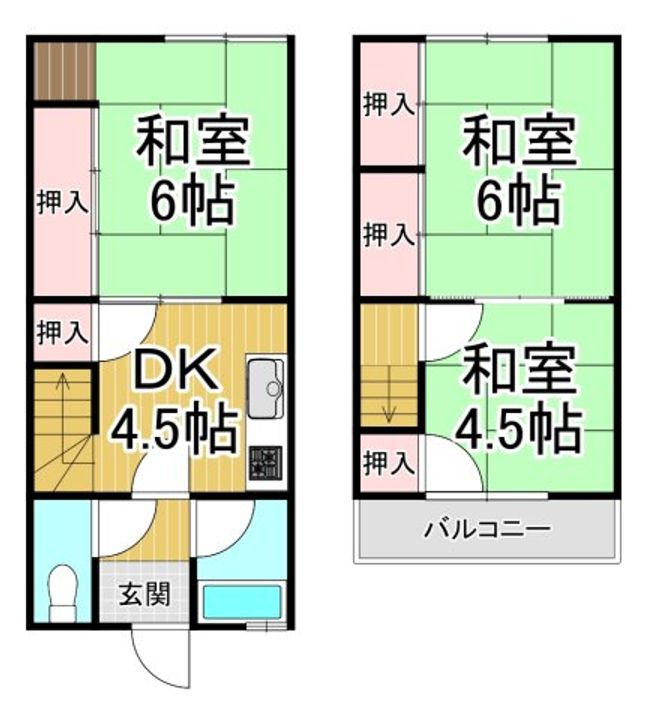 花本貸家5連棟の間取り