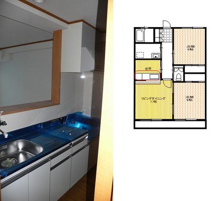 北ハイツ(Bタイプ)のキッチン