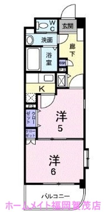 福岡県福岡市城南区梅林5(マンション)の賃貸物件の間取り