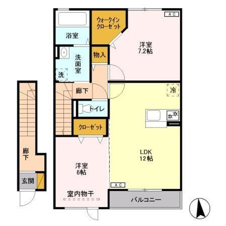 埼玉県行田市藤原町3(アパート)の賃貸物件の間取り