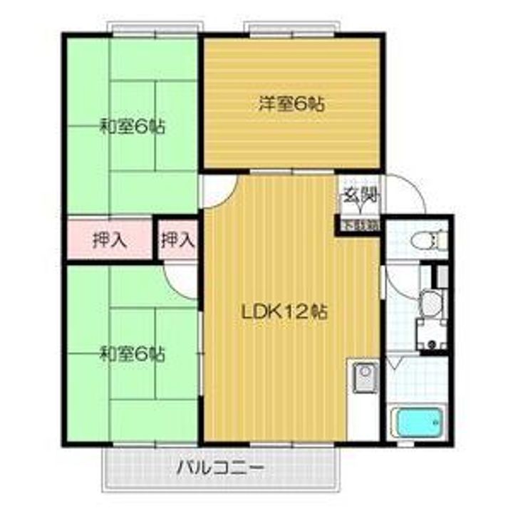 大阪府枚方市甲斐田町(アパート)の賃貸物件の間取り