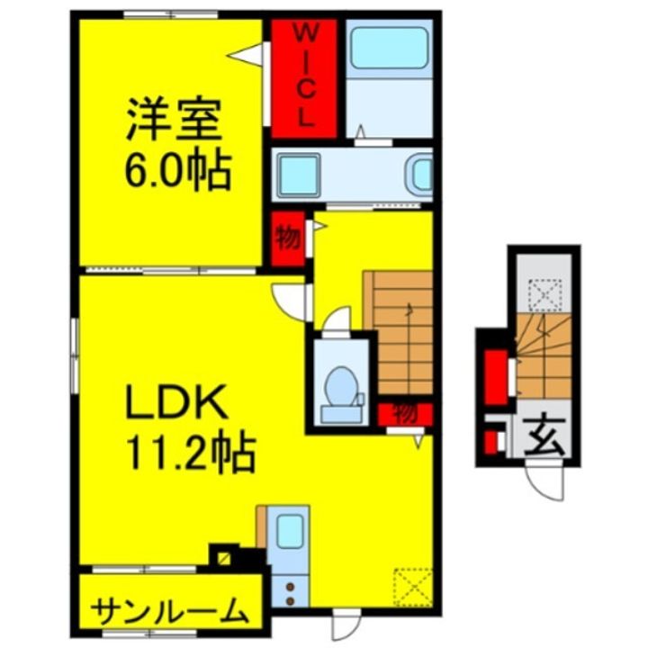 千葉県市原市姉崎(アパート)の賃貸物件の間取り
