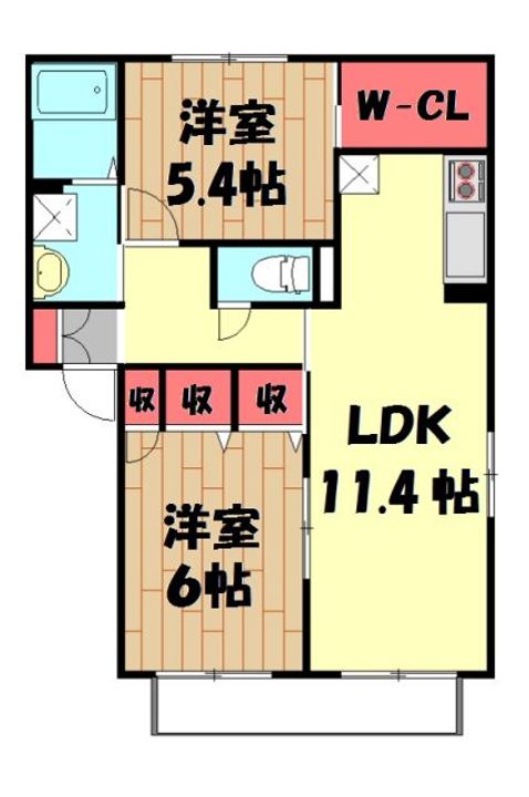 ランヴェールA棟の間取り