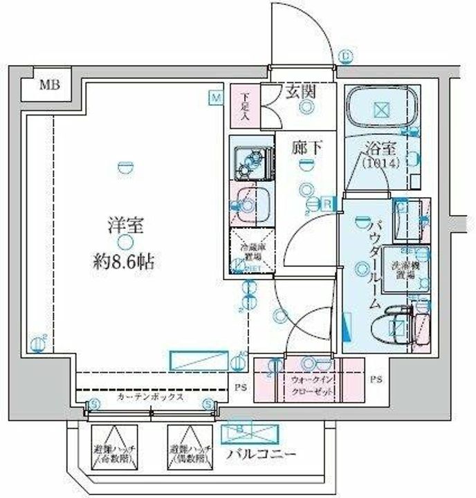 神奈川県川崎市川崎区出来野(マンション)の賃貸物件の間取り
