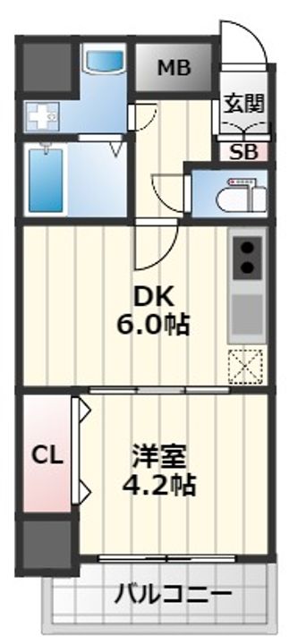 S-RESIDENCE江坂の間取り
