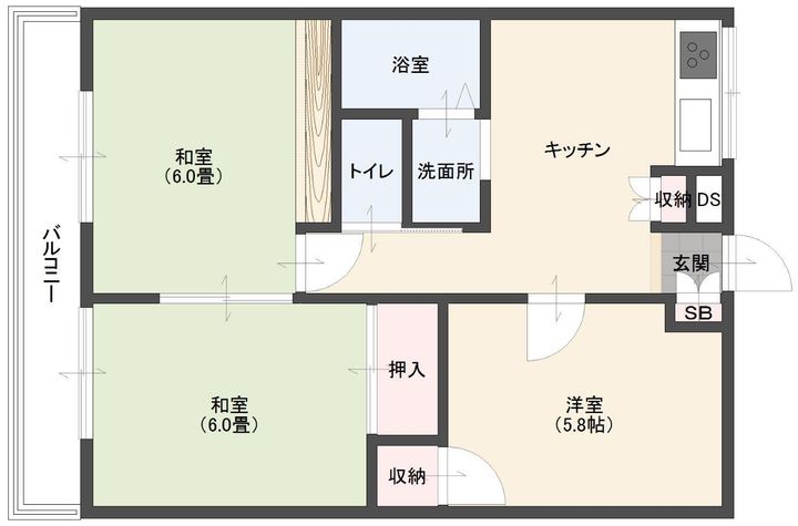 内野マンション 1号棟の間取り