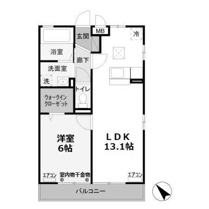 埼玉県深谷市上野台(アパート)の賃貸物件の間取り