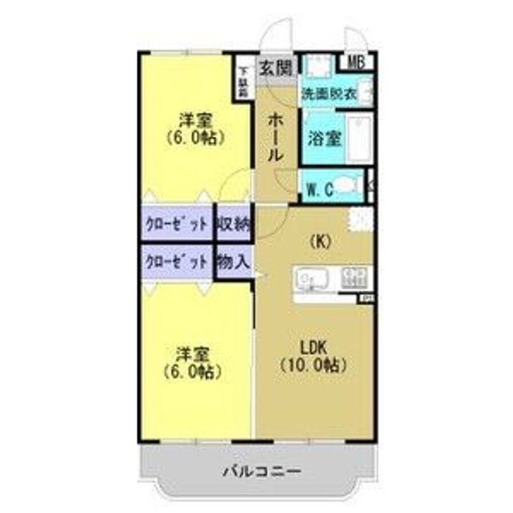 栃木県栃木市大町(マンション)の賃貸物件の間取り
