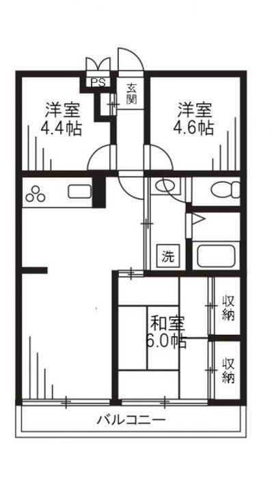 埼玉県さいたま市桜区中島1(マンション)の賃貸物件の間取り