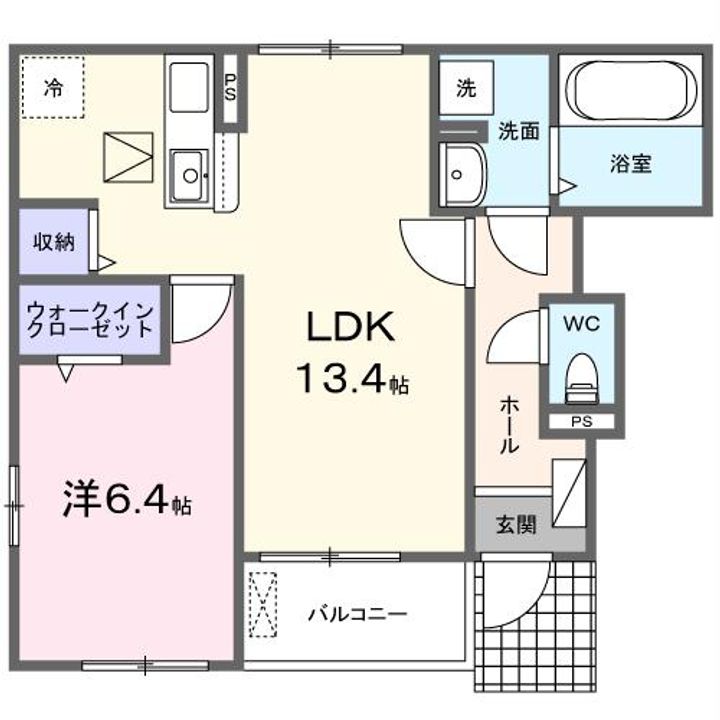 愛知県蒲郡市竹谷町作間(アパート)の賃貸物件の間取り