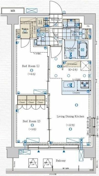 東京都北区赤羽3(マンション)の賃貸物件の間取り