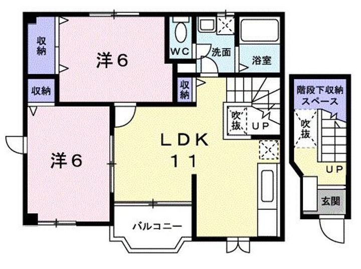 群馬県館林市坂下町(アパート)の賃貸物件の間取り