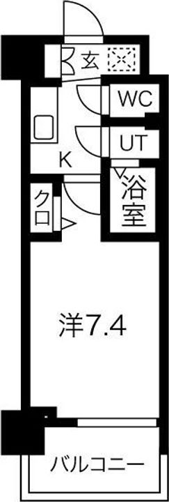 大阪府大阪市東住吉区北田辺2(マンション)の賃貸物件の間取り