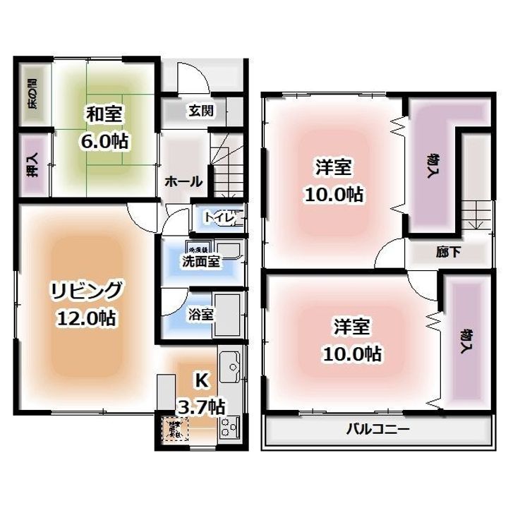 静岡県静岡市葵区東1(一戸建)の賃貸物件の間取り